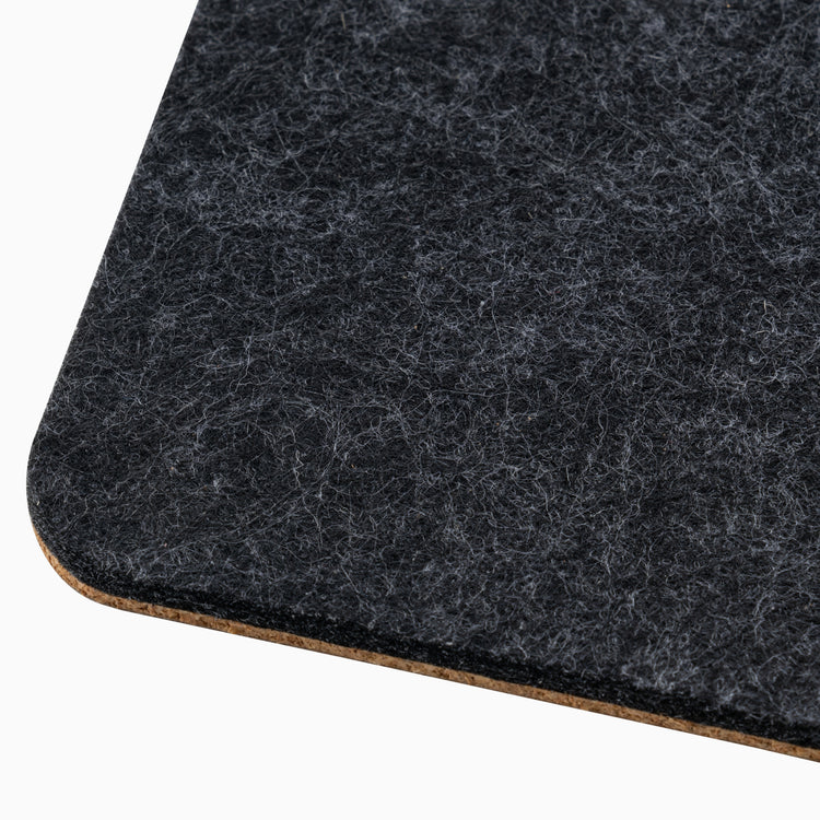 Desky felt cork coaster in dark gray texture