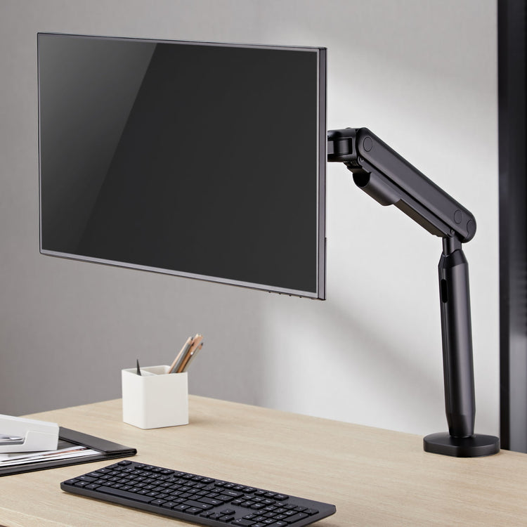 Desky flexi monitor arm with monitor attached 