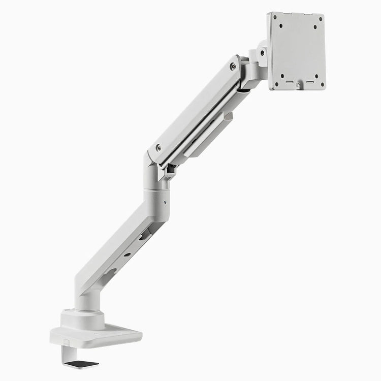 Desky heavy duty white ultrawide monitor arm