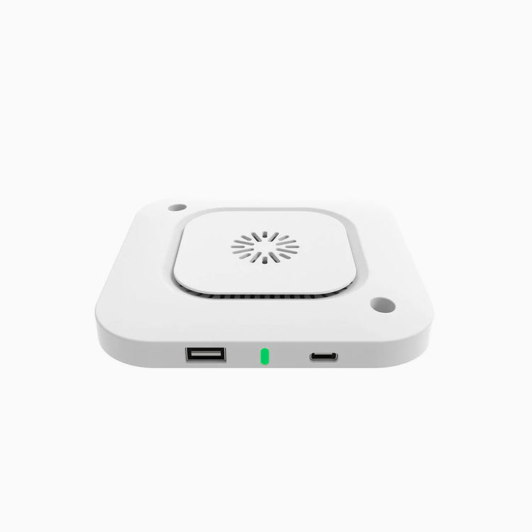 Desky hidden under desk wireless charger in white