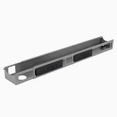 Grey Desky Integrated cable channel 6 power