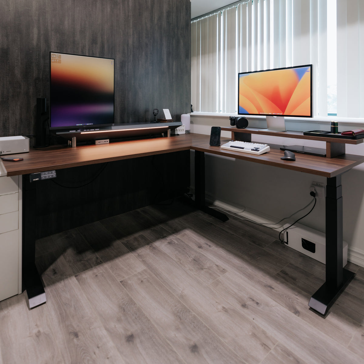 Electric Corner Standing Desk | L Shaped Sit Stand Desk
