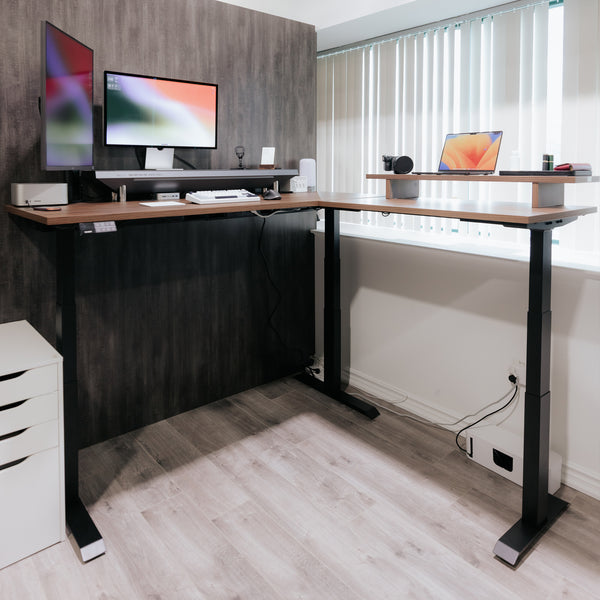 Desky L-Shape Laminate Sit Stand Desk detail view 7