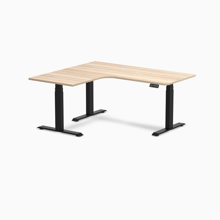 Desky L-Shape Curved Laminate Sit Stand Desk