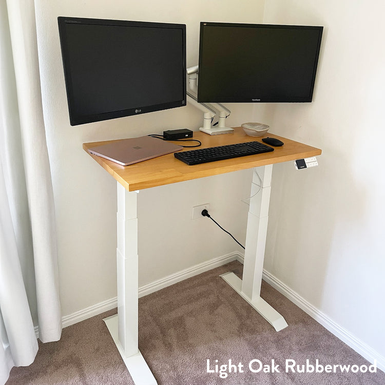Desky Dual Mini Rubberwood Sit Stand Desk