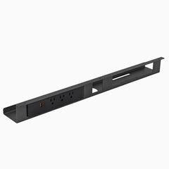 Desky mini cable and power tray in space grey 3 power