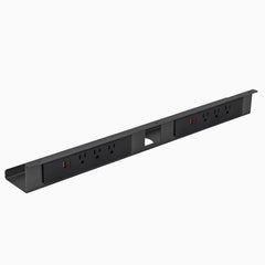 Desky mini cable and power tray in space grey 6 power
