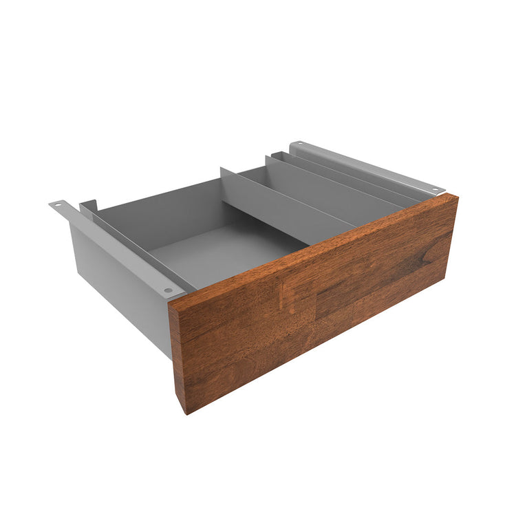 Desky Minimal Under Desk Drawer-Grey-Walnut Rubberwood - Desky Canada