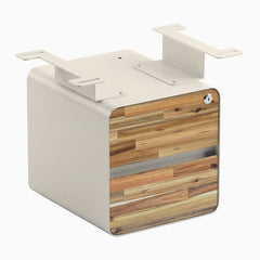 Desky Minimal Under Desk Cabinet, Acacia Hardwood, Wheat frame