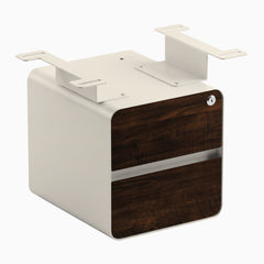 Desky Minimal Under Desk Cabinet, American Rustic Pine Softwood, Wheat frame
