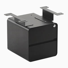 Desky Minimal Under Desk Cabinet, Black Laminate, Space Gray frame