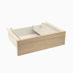 Desky Minimal Under Desk Drawer, Classic Oak Laminate desktop, Wheat frame