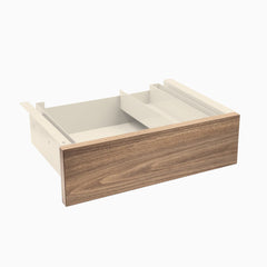 Desky Minimal Under Desk Drawer, Natural Walnut Laminate desktop, Wheat frame
