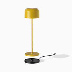 Deky orbit desk lamp in yellow with charging dock