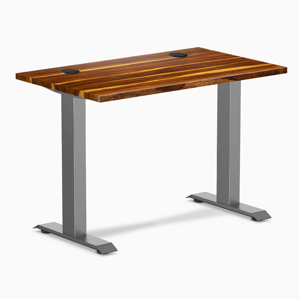 Desky Zero Mini Hardwood Office Desk, Pheasantwood desktop, Space Gray frame