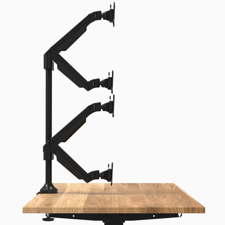 Desky quad monitor arm side view angle 