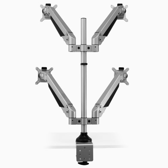 Desk quad monitor arm in silver
