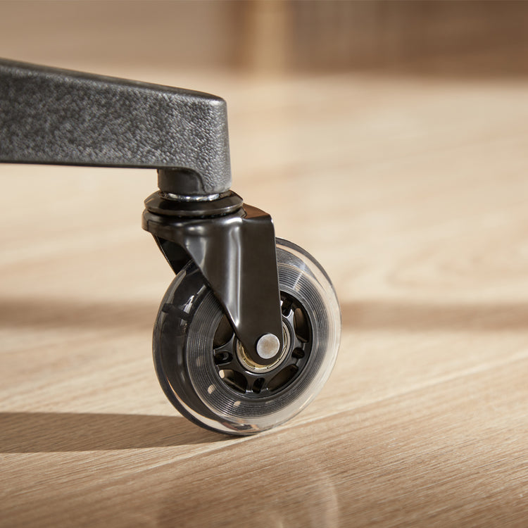 Up close desky rubber chair caster wheels