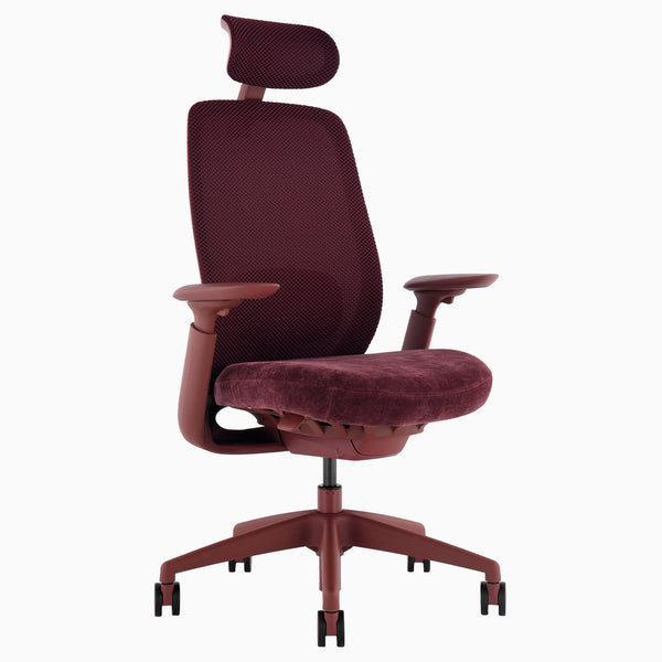 Desky Sereno Ergonomic Office Task Chair in Red Velvet