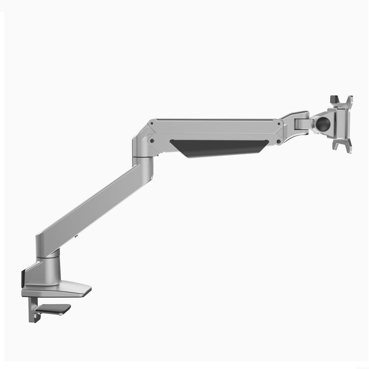 Side angle monitor arm heavy duty from Desky silver 