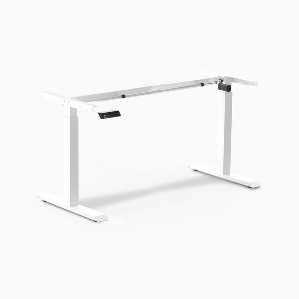 Desky Eco Single Sit Stand Desk Frame, White frame