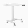 Desky Single Sit Stand Pedestal Desk in white