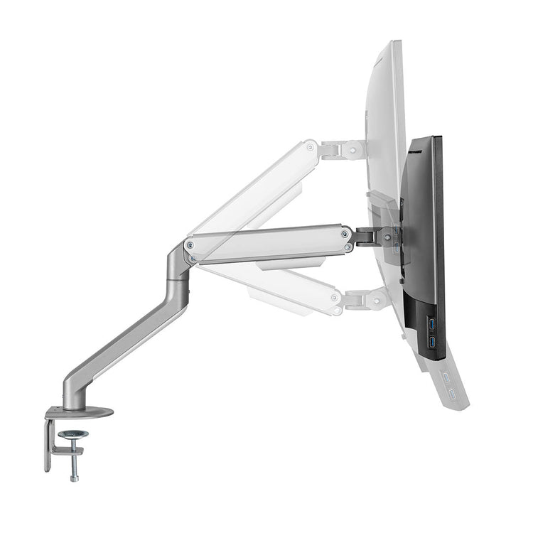 adjustable single white spring monitor arm