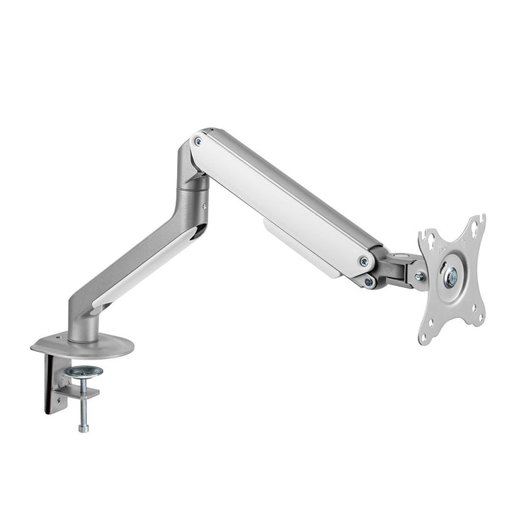 spring mounted silver monitor arm