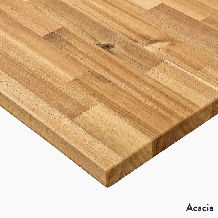 Acacia Softwood desktop corner finish Desky