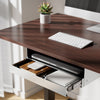 Desky ultra slim drawer in white attached to desk