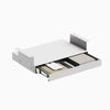 Desky ultra slim drawer in white with book gap