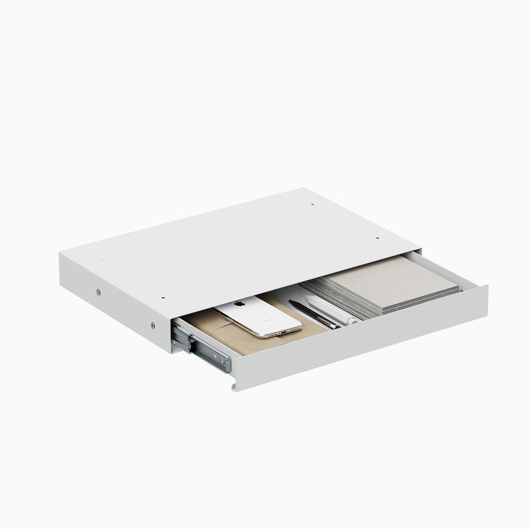 Desky ultra slim drawer in white no gap