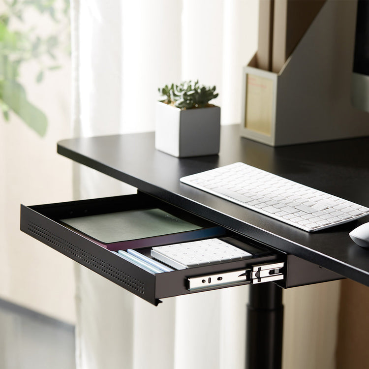 Desky Ultra Slim Under Desk Drawer-Book Gap-White - Desky Canada
