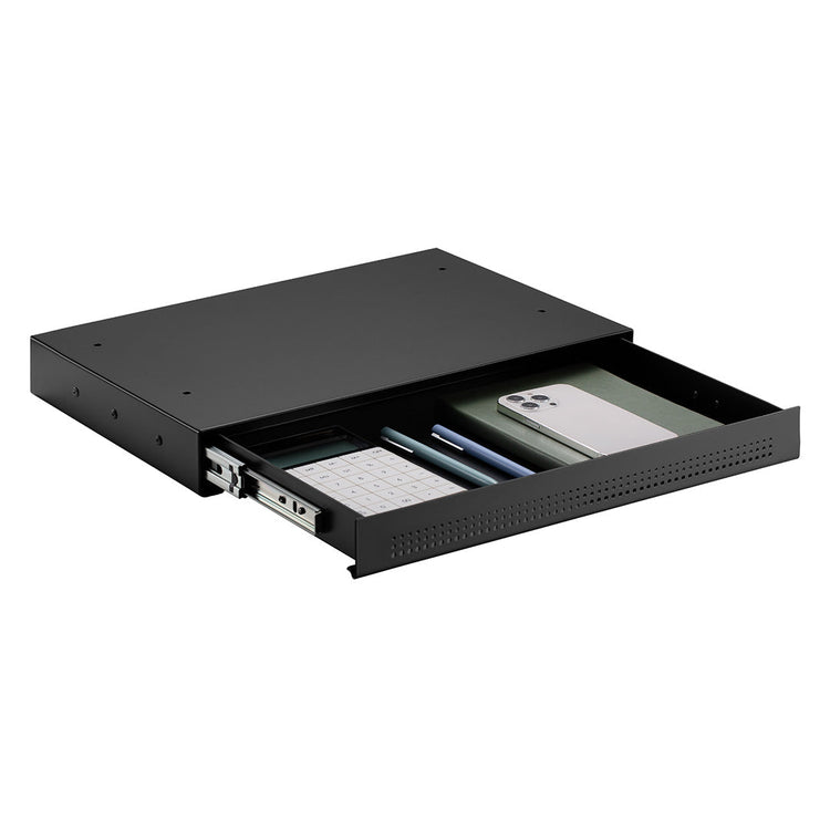 Desky Ultra Slim Under Desk Drawer-Book Gap-White - Desky Canada