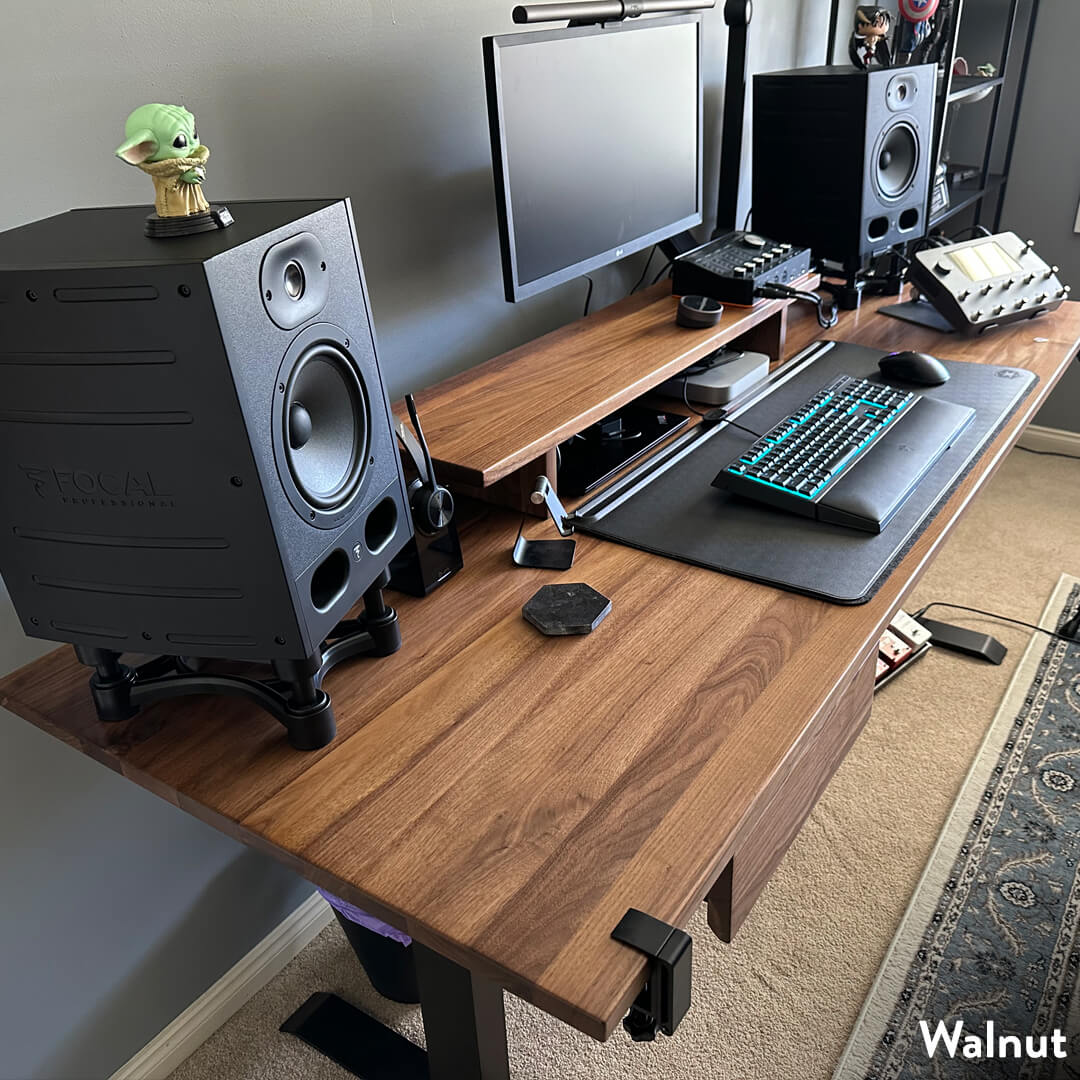 Desky Dual Hardwood Standing Desk with Drawer