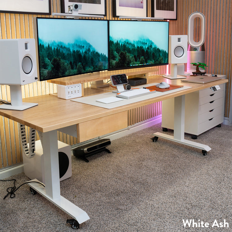 Desky Dual Hardwood Sit Stand Desk