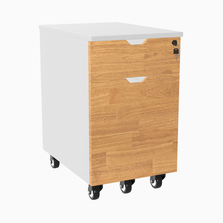 Rubber light oak minimal filing cabinet