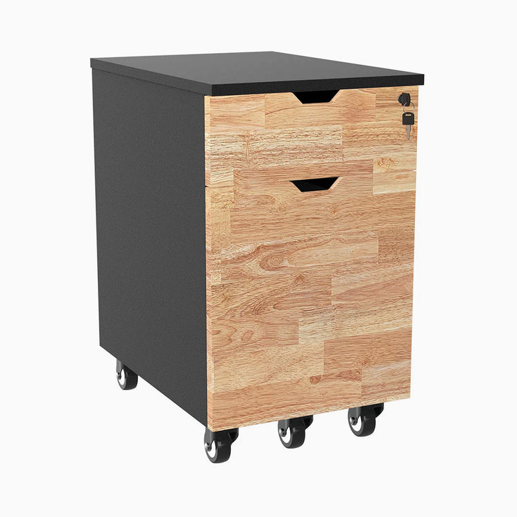  Hardwood rubber natural minimal filing cabinet 