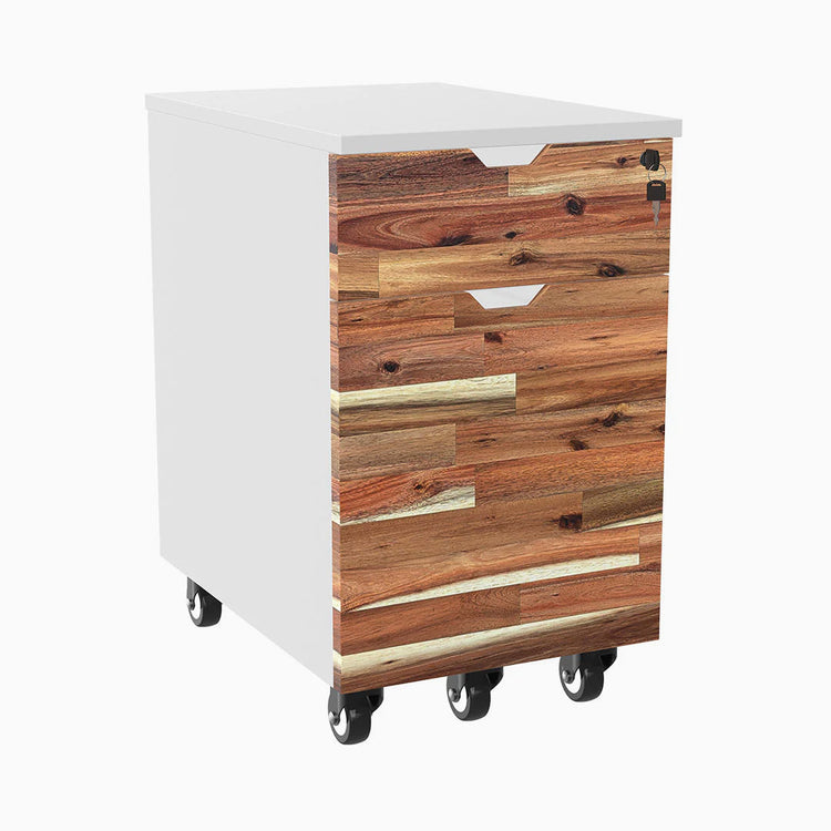 Softwood acacia minimal filing cabinet