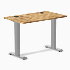 Desky Zero Mini Hardwood Office Desk, Acacia desktop, Gray frame