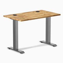 Desky Zero Mini Hardwood Office Desk, Acacia desktop, Space Gray frame