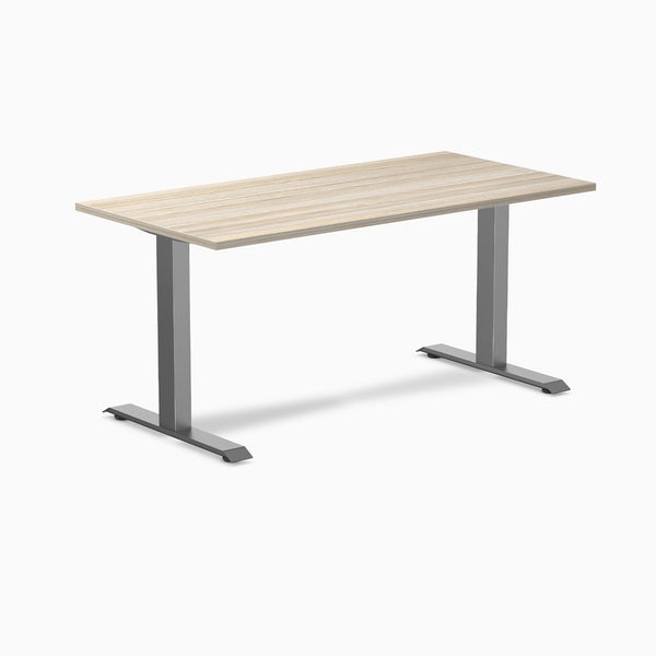 Desky Zero Laminate Office Desk, Classic Oak desktop, Space Gray frame