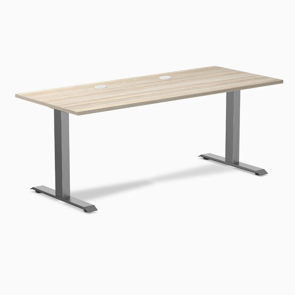 Desky Zero Laminate Office Desk, Classic Oak desktop, Space Gray frame