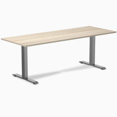 Desky Zero Laminate Office Desk, Classic Oak desktop, Space Gray frame
