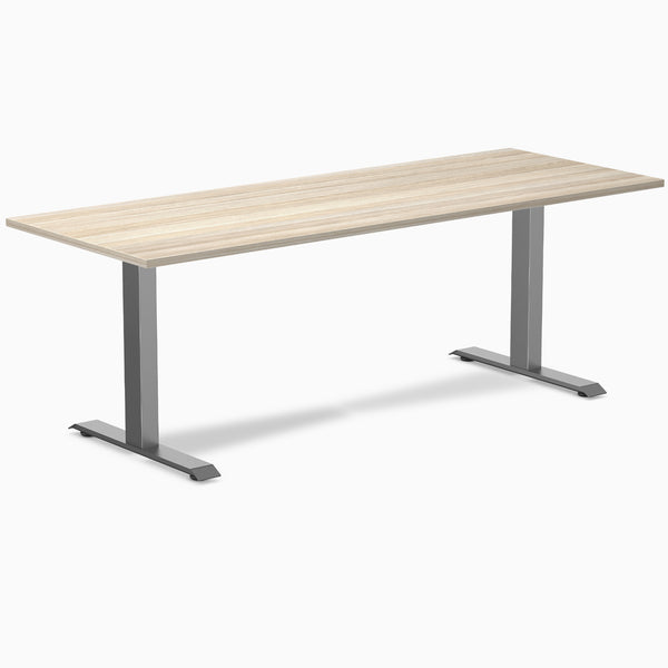 Desky Zero Laminate Office Desk, Classic Oak desktop, Space Gray frame