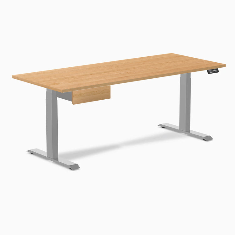 Desky Dual Hardwood Standing Desk With Drawer