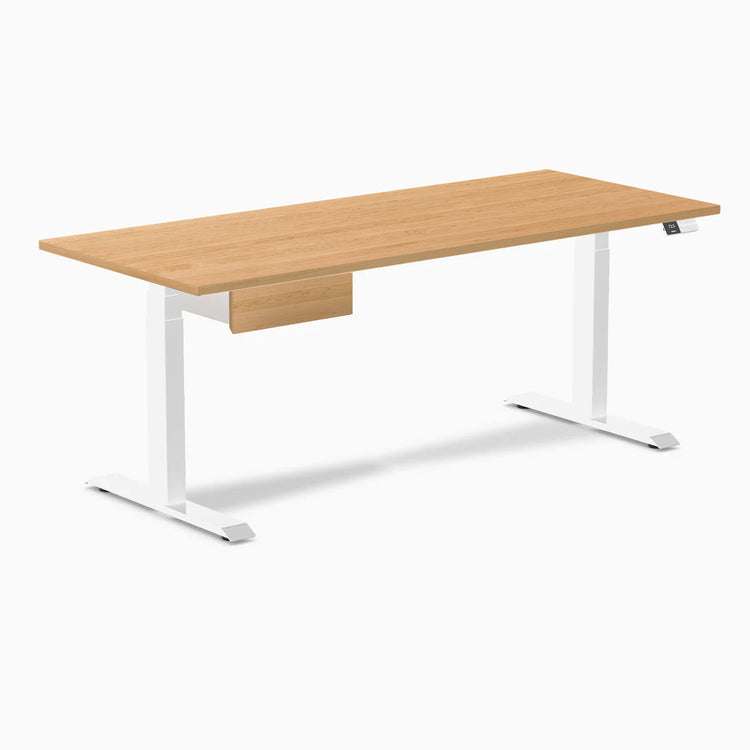 Desky Dual Hardwood Standing Desk With Drawer