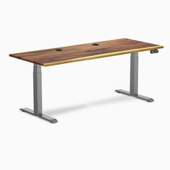 Desky Dual Hardwood Sit Stand Desk, Saman desktop, Space Gray frame