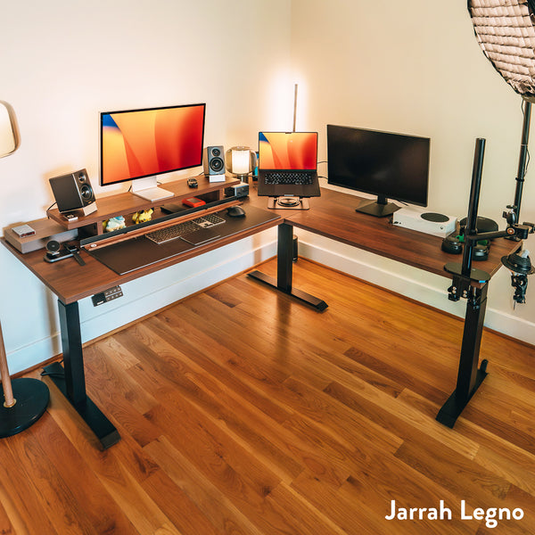 Desky L-Shape Laminate Sit Stand Desk detail view 5