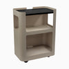 Light brown open mobile pedestal with black shelf - Desky